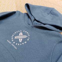 Hoodie Estampado "Happiness Comes in Waves" Criança